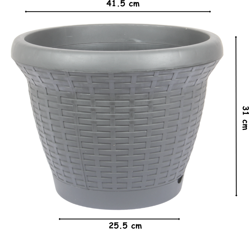 Round Rattan Style Flower Pots. (25L)