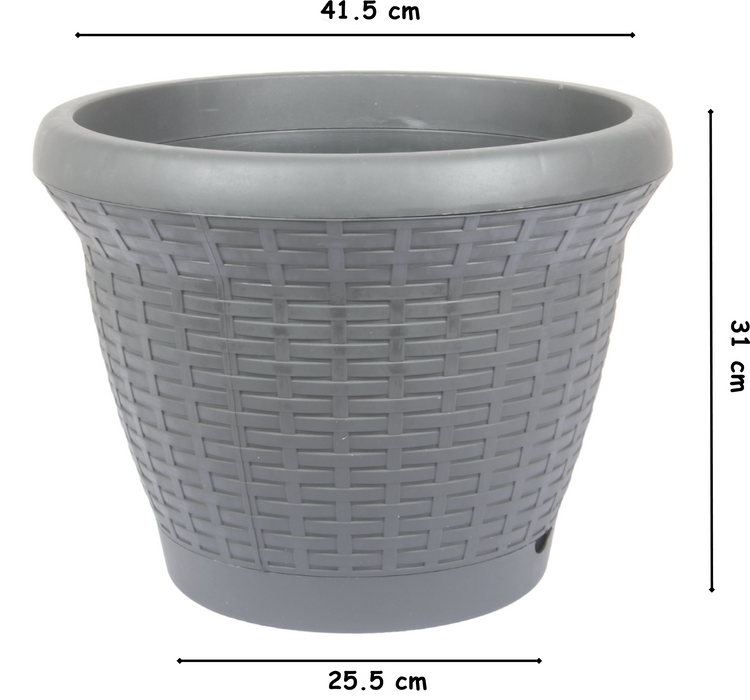 Round Rattan Style Flower Pots. (25L)