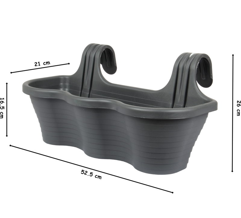 2x Hanging Balcony Flower Pots. (10L)