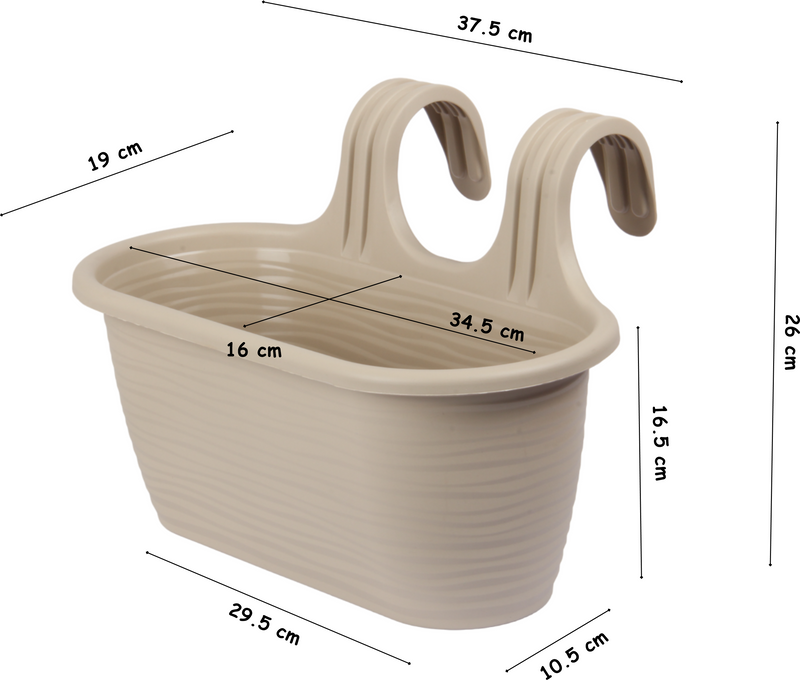 Hanging Balcony Flower Pots. (6.3L)