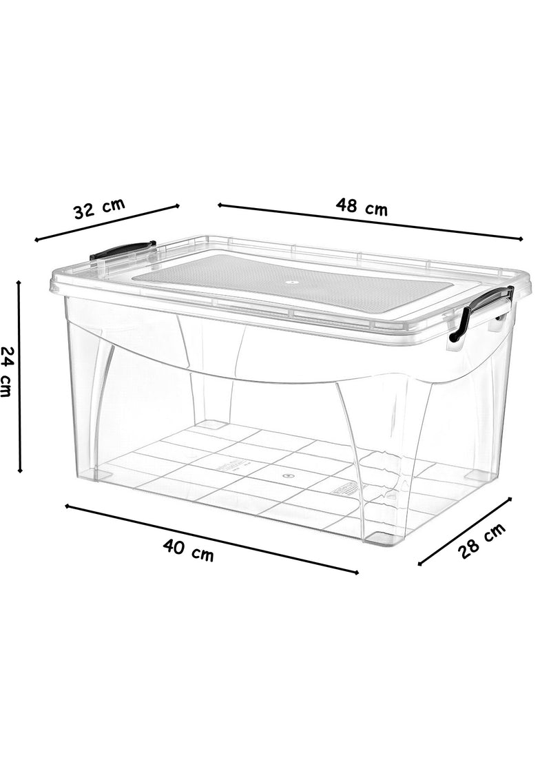 28 Litre Clear Storage Box with Lid.