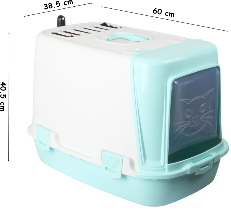 Pet Hooded Litter Tray Box with Scoop. Carbon Filter Litter Box.