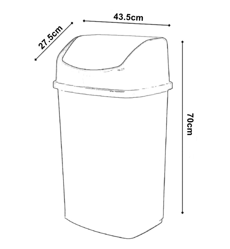 55L Extra Large Recycling Bin with Swing Lid. Recycle Rubbish Bin.