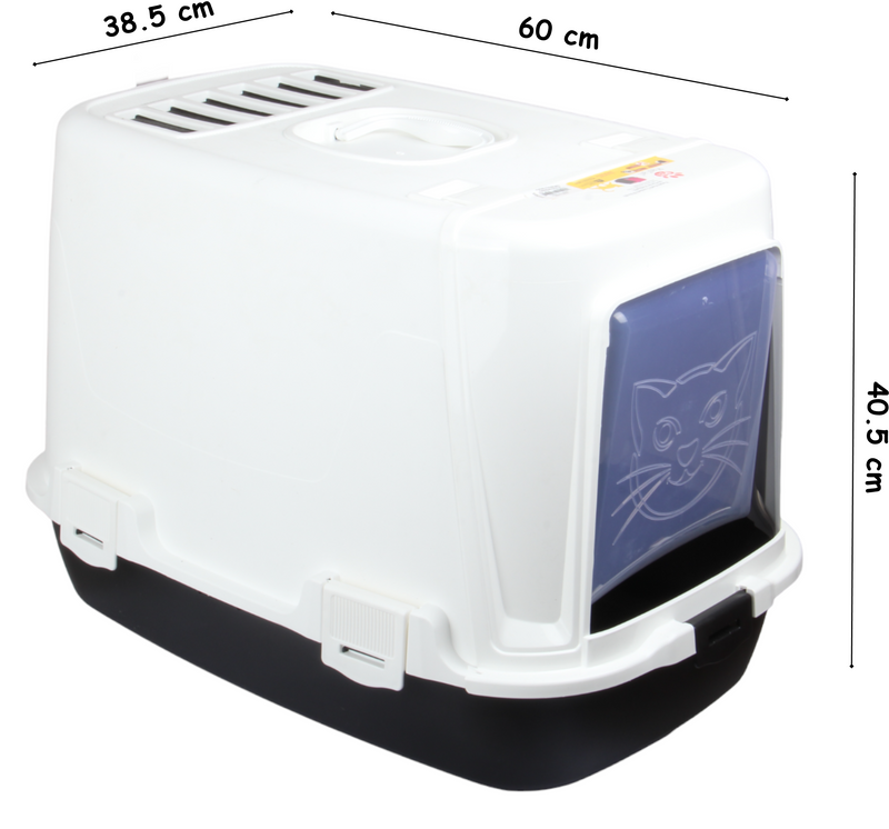 Pet Hooded Litter Tray Box with Scoop. Carbon Filter Litter Box.