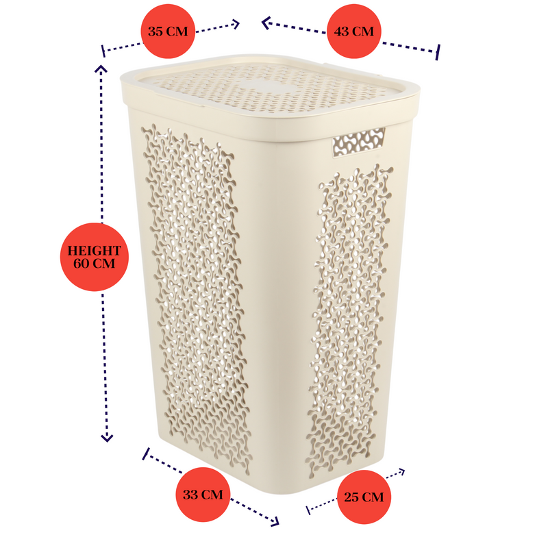 60L Large Plastic Laundry Basket — CRE60L | Family-Sized Washing Hamper | Laundry Baskets — All In One London