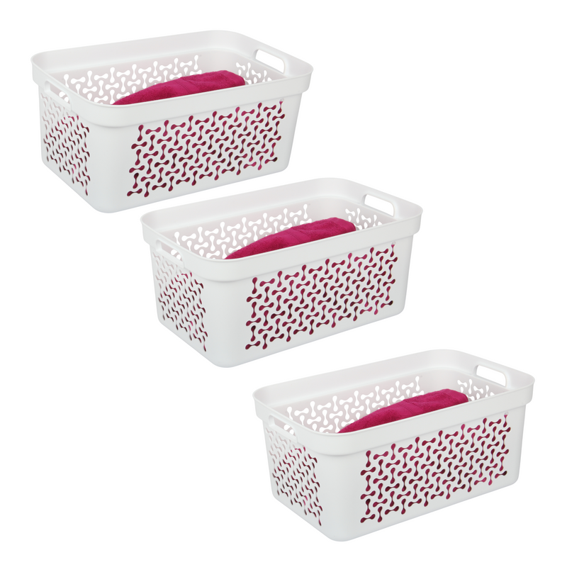 Jolie Max Small Rectangular Plastic Laundry Basket 20L – Clothes Storage Bin with Handles