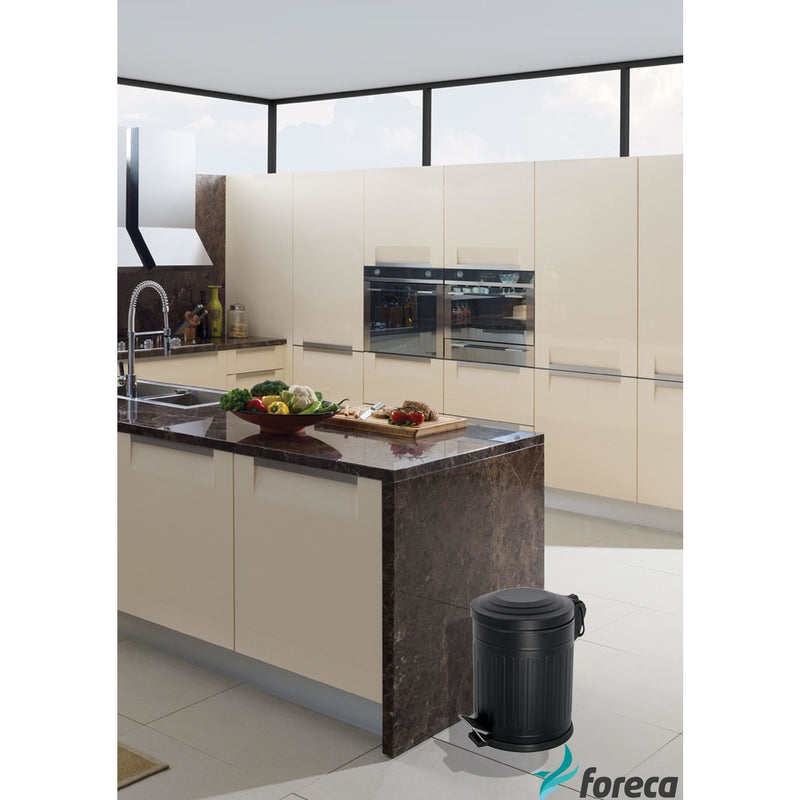 5L Pedal Bin with Soft Close Lid. Removable Bucket. Waste Dustbin. (Black)