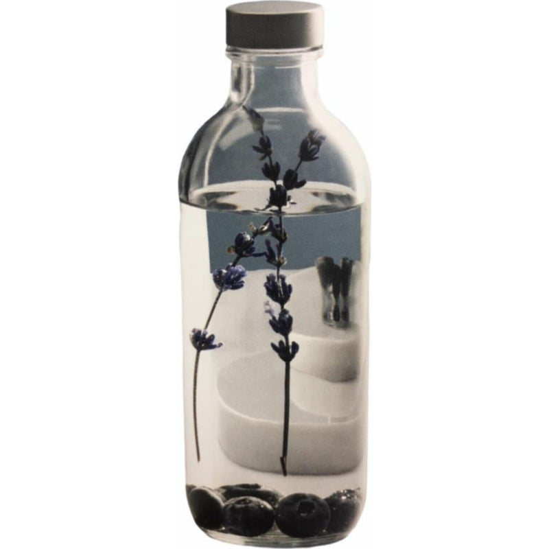 2x Glass Water Bottle. Milk Juice Storage Carafe with Twist Off Lid. (1.1 Litre Each Bottle)