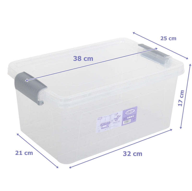Plastic Storage Box Containers With Lid - 11L