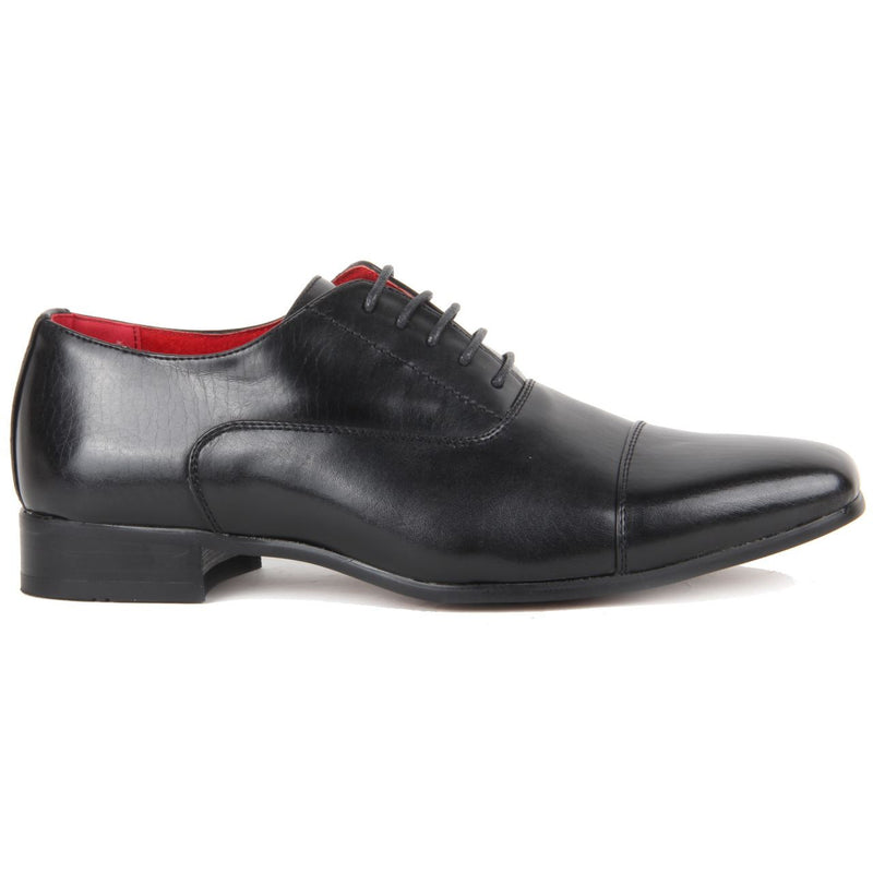 Genuine Leather Smart Spectator Shoes - Mario (Matte Black)