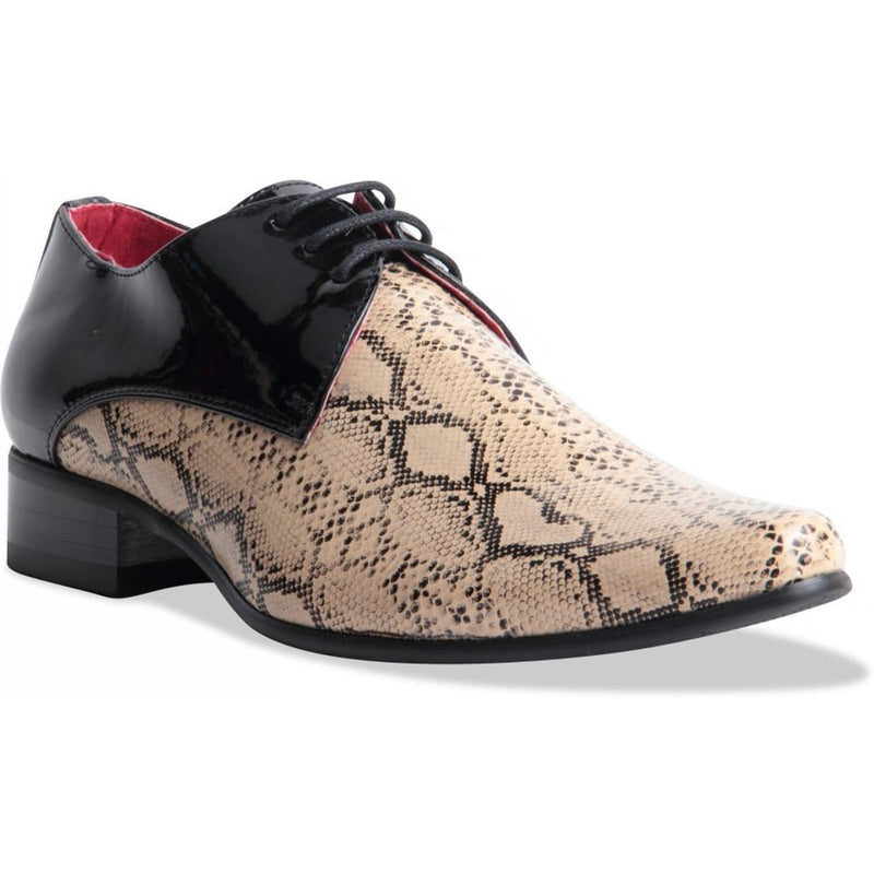 Italian Designer Snakeskin Pointed Leather Lined - Retelino (Beige & Black)