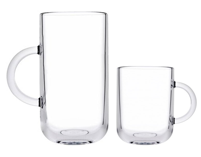 Glass Coffee Mugs Set. Tea Coffee Cups with Handle. (Pack of 12) (270 & 330ml)