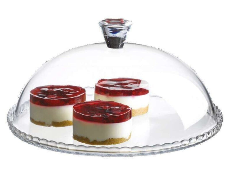Glass Cake Stand with Dome Lid. Serving Platter. Glass Serving Tray and Lid.