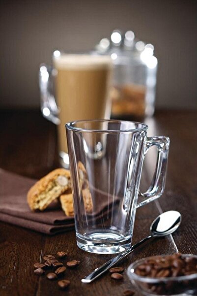 Glass Coffee Mugs. Tea Coffee Cups with Handle. Glass Mug. (Pack of 6) (250 ml)