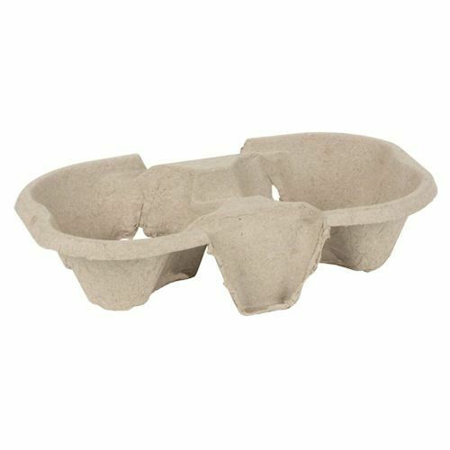 Edenware Moulded Pulp Fibre 2 Cup Carrier Tray(Box of 360) Takeaway Cup Holders.