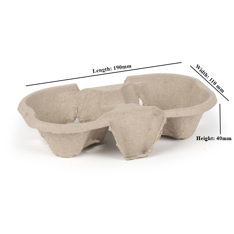 Dispo Moulded Pulp Fibre 2 Cups Carrier Trays (Box of 360) Takeaway Cup Holders.