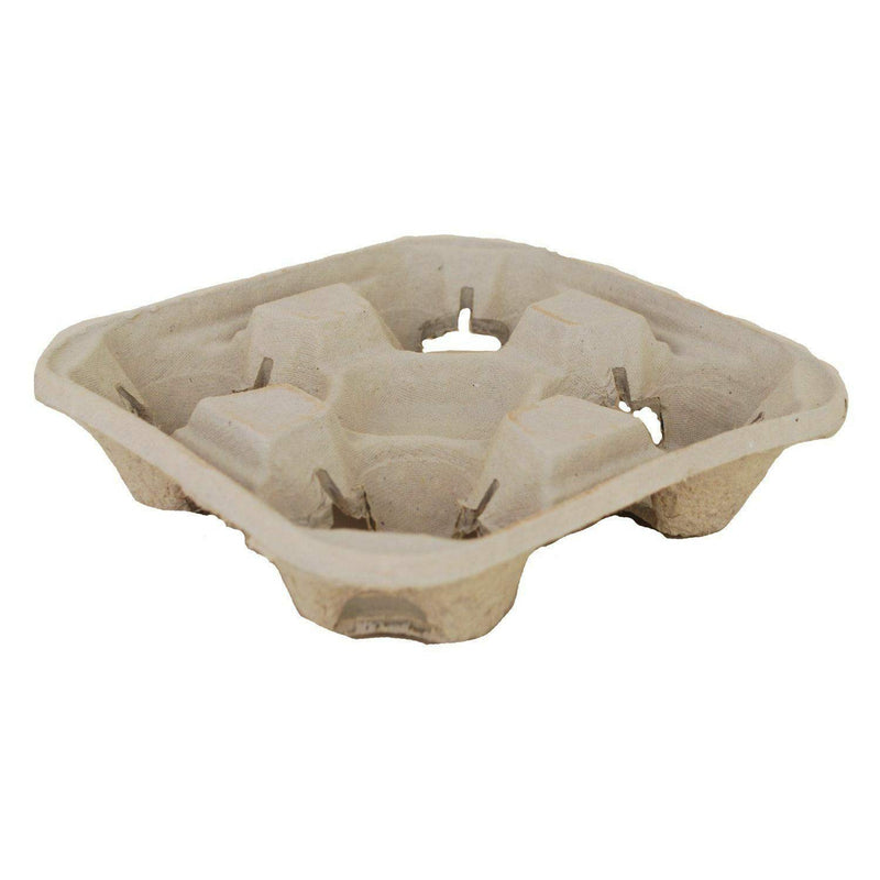 Dispo Moulded Pulp Fibre 4 Cups Carrier Trays (Box of 180) Takeaway Cup Holders.