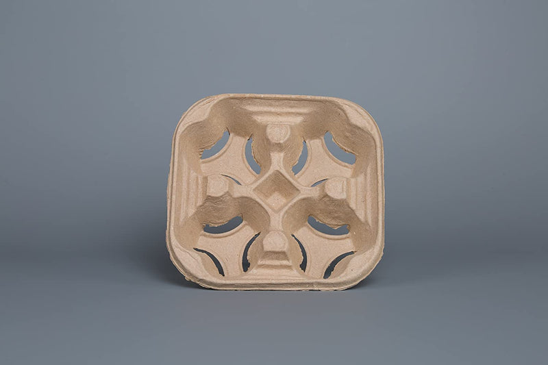 Dispo Moulded Pulp Fibre 4 Cups Carrier Trays (Box of 180) Takeaway Cup Holders.