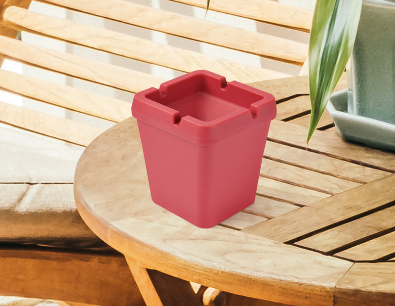 4x Square Butt Bucket Ashtray. Car Ash Smokeless. Self Extinguishing. (Red)
