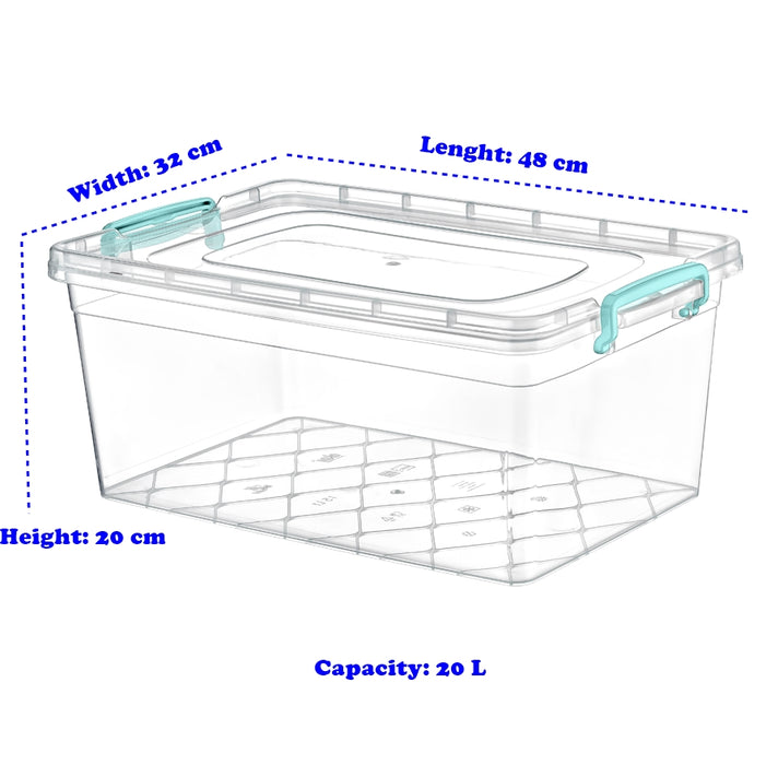 Plastic Storage Box Containers With Lid - 20L