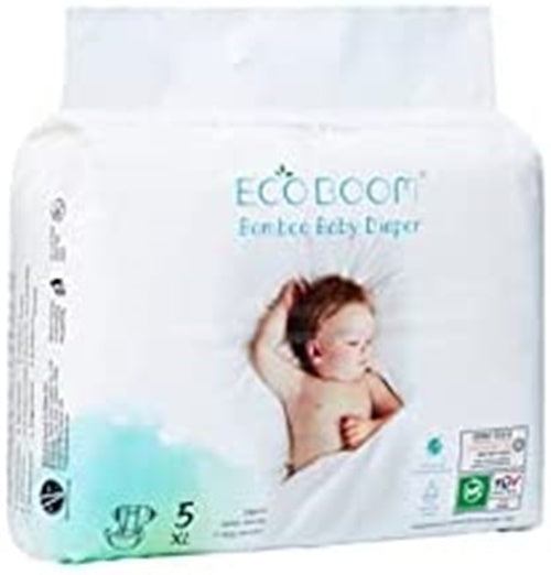 Bamboo Nappies Pants. Organic Diapers Easy Wear. Size 5 (20-30 lb) XL (28 Count)
