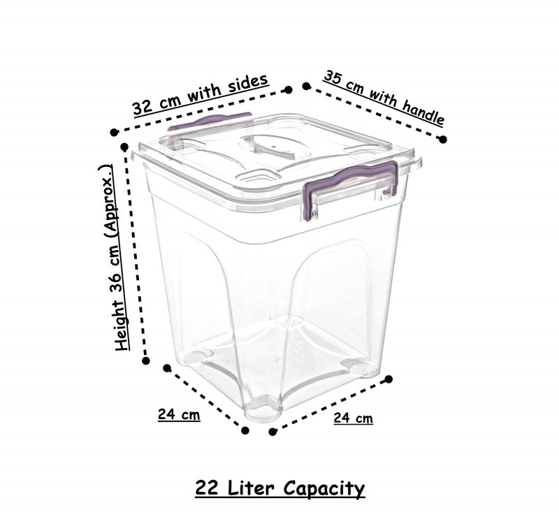 Plastic Storage Box With Lid - 22L