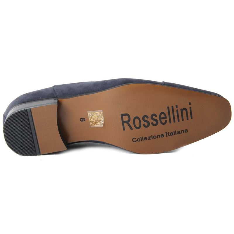 Mens Lace Up Capped Toe Smart Spectator Shoes - Mario (Suede Blue)