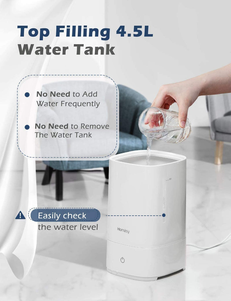 Ultrasonic Cool Mist Humidifier 4.5 L. Fresh Air Humidifiers. 28dB Quiet.