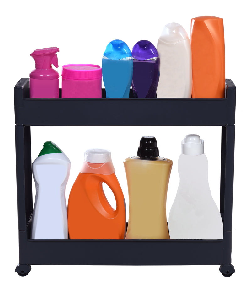 2 Tier Slide out Slim Storage Tower Antrasit