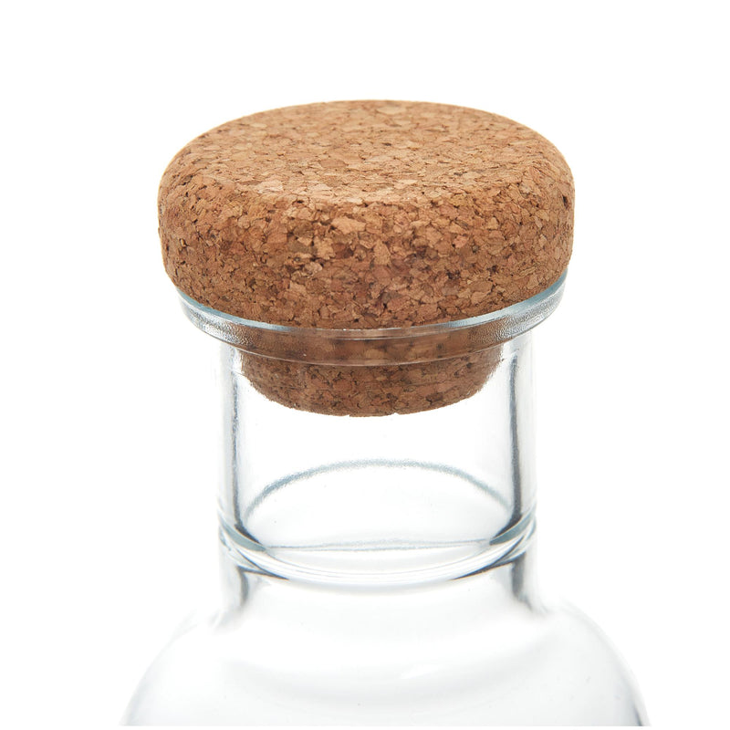 Glass Bottles. Cork Stopper Lid. Water Juice Wine Carafe. (Set of 2) (1070 ml)