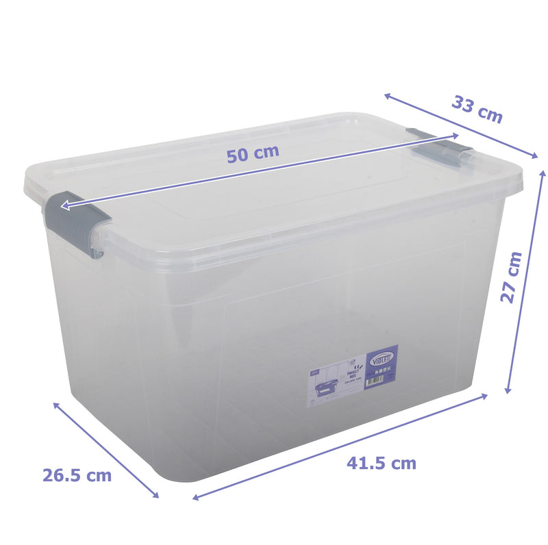 Plastic Storage Box Containers With Lid - 30L