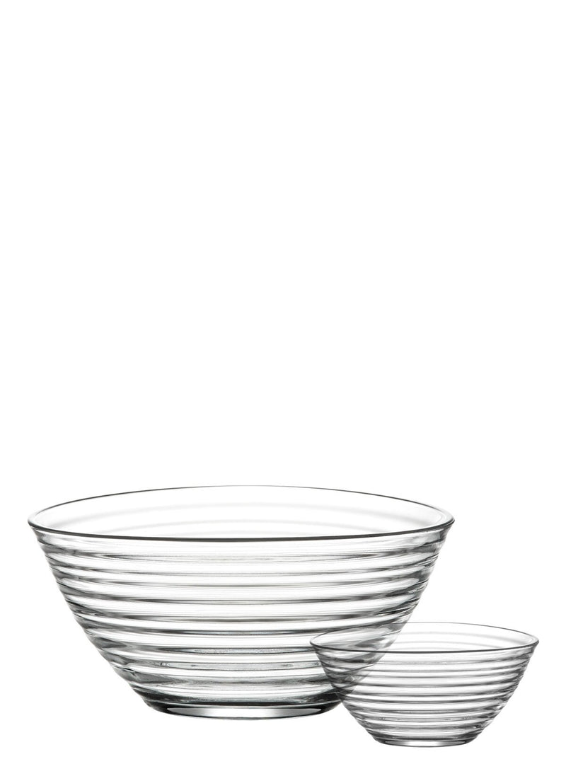 Glass Salad Serving Bowl Set. 1 Large & 6 Small Bowls. Dessert Snack Bowl.