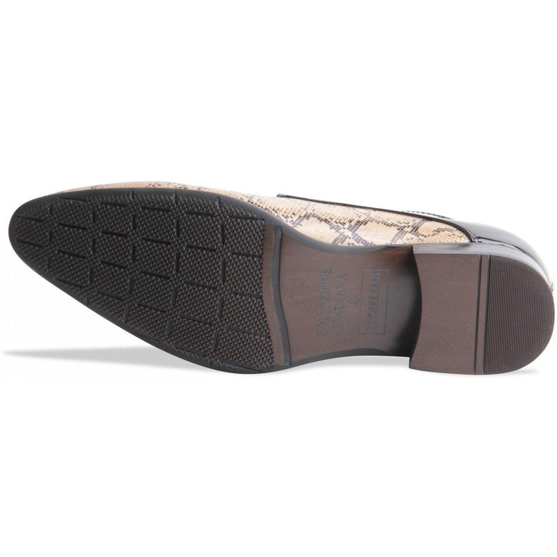Italian Designer Snakeskin Pointed Leather Lined - Retelino (Beige & Black)