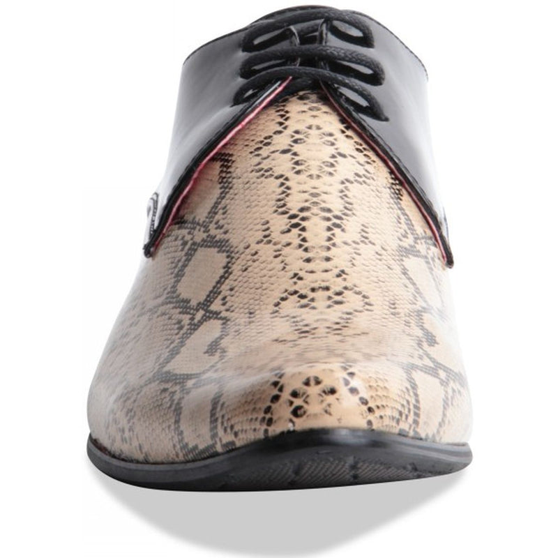 Italian Designer Snakeskin Pointed Leather Lined - Retelino (Beige & Black)