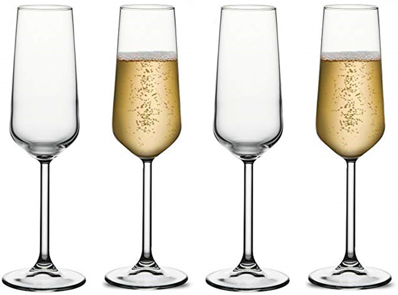 Champagne Glasses. Champagne Flute. Prosecco Glass Set. (Pack of 4) (195 cc/ml).