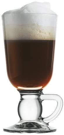 Irish Coffee Glass Mug. Tea Coffee Glasses with Handle. (Set of 4) (280 cc/ml)