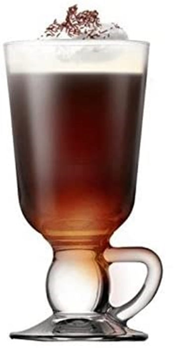 Irish Coffee Glass Mug. Tea Coffee Glasses with Handle. (Set of 4) (280 cc/ml)