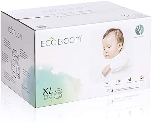 Bamboo Nappies Pants. Organic Diapers Easy Wear. Size 5 (26-37lb) XL (72 Count)