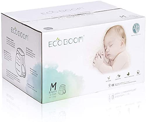 Bamboo Nappies Pants. Organic Diapers Easy Wear. (Size 3 (13-22lb) M) (80 Count)