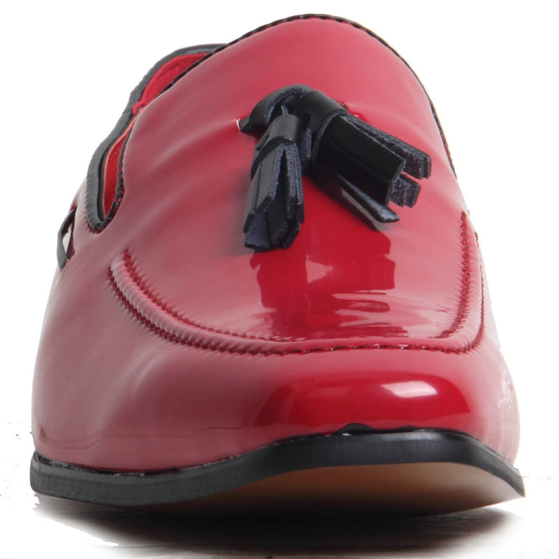 Decorative Stitch Western Heel Shoes - Jersey (Patent Red)