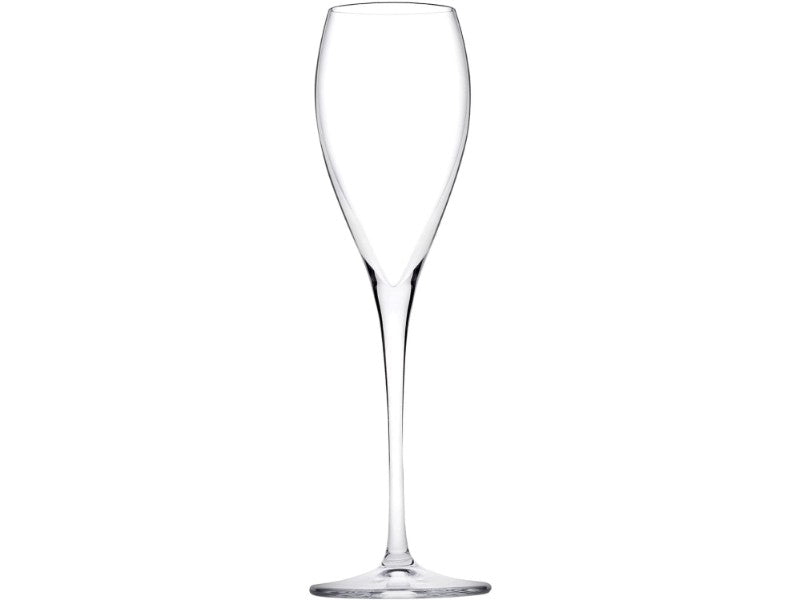 Champagne Glasses. Long Steam Prosecco Flute. Fine Rim. (Pack of 6) (225 ml).