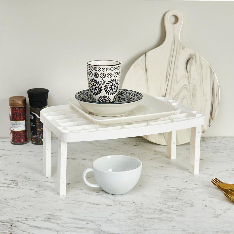 Cupboard Shelf Organizer. Kitchen Cabinet Shelf. (White)