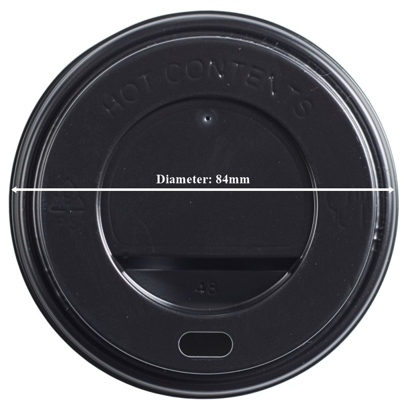Dispo Black Domed Disposable Sip-Thru Lid. (Box of 1000) (Fit 8 oz)
