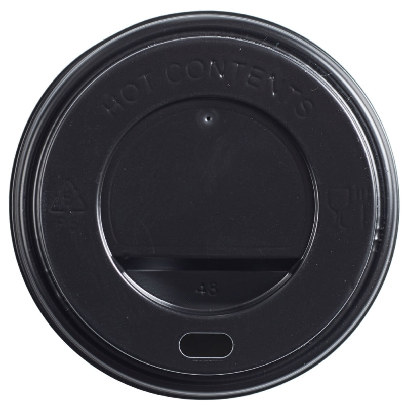 Dispo Black Domed Disposable Sip-Thru Lid. (Box of 1000) (Fit 8 oz)