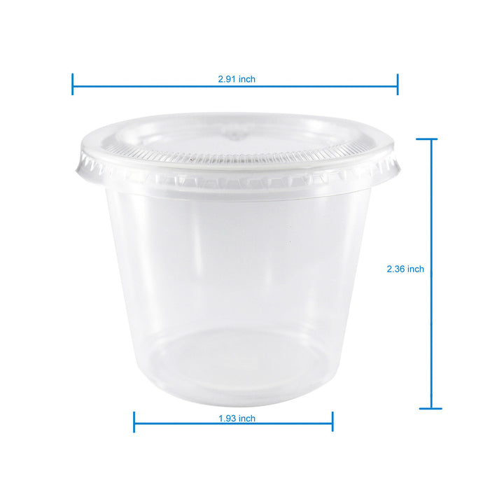 H-Pack 5.5 oz. (120 ml.) Clear Pet Portion Cup & Lid. (Box of 1000)
