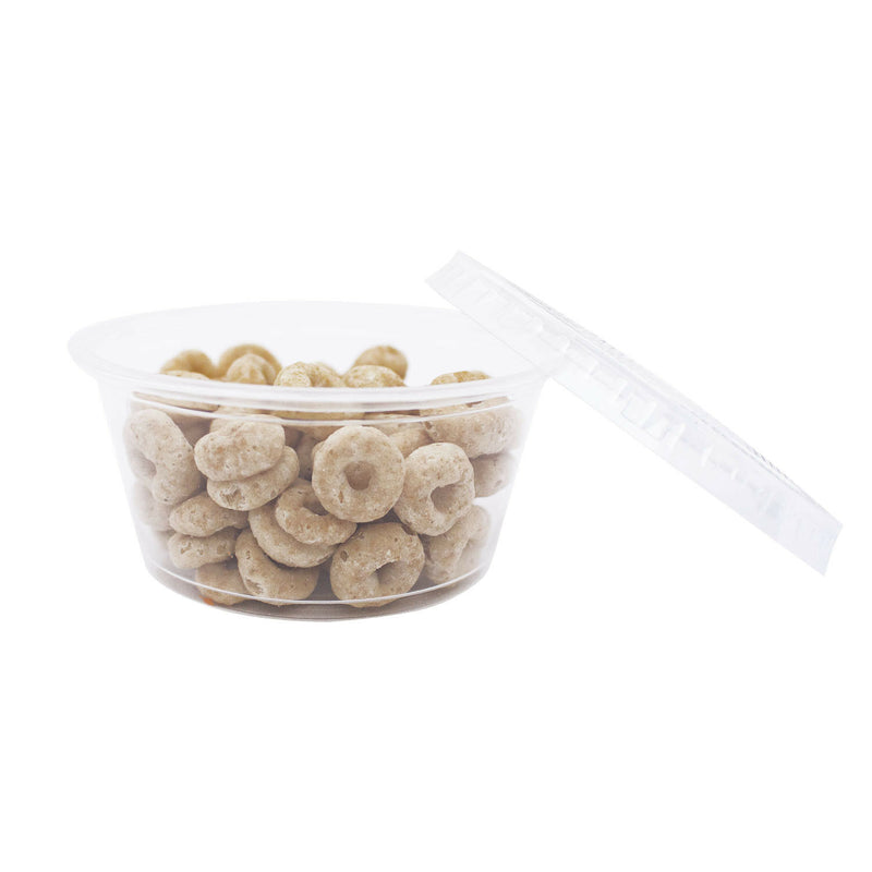 H-Pack 3.25 oz. (80 ml.) Clear Pet Portion Cup & Lid. (Box of 1000)