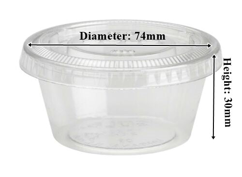 H-Pack 3.25 oz. (80 ml.) Clear Pet Portion Cup & Lid. (Box of 1000)