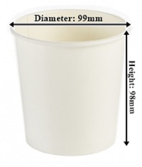 Dispo White Paper Heavy Duty Soup Bowl Containers. (Box of 500) (16 oz / 500 ml)
