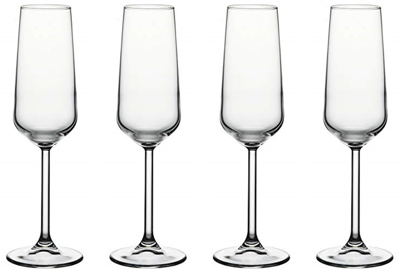 Champagne Glasses. Champagne Flute. Prosecco Glass Set. (Pack of 4) (195 cc/ml).