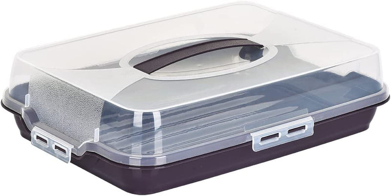 Rectangular Cake Carrier. Plastic Food Storage Box. (44.5x10.5x31cm)(Antrasit)
